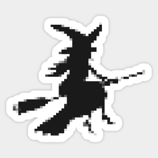 Witch riding a broomstick - Pixel Sticker